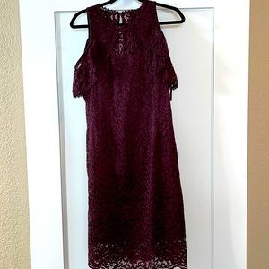 Like new White House Black Market burgundy lace dress